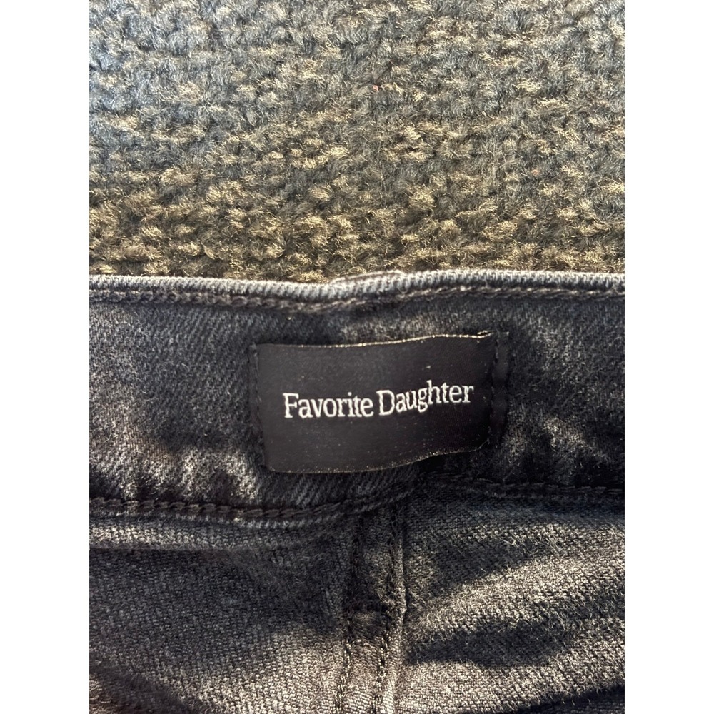 Favorite Daughter The Valentina High Rise Straight Leg Jeans Black Wash Size 25 - Picture 6 of 11